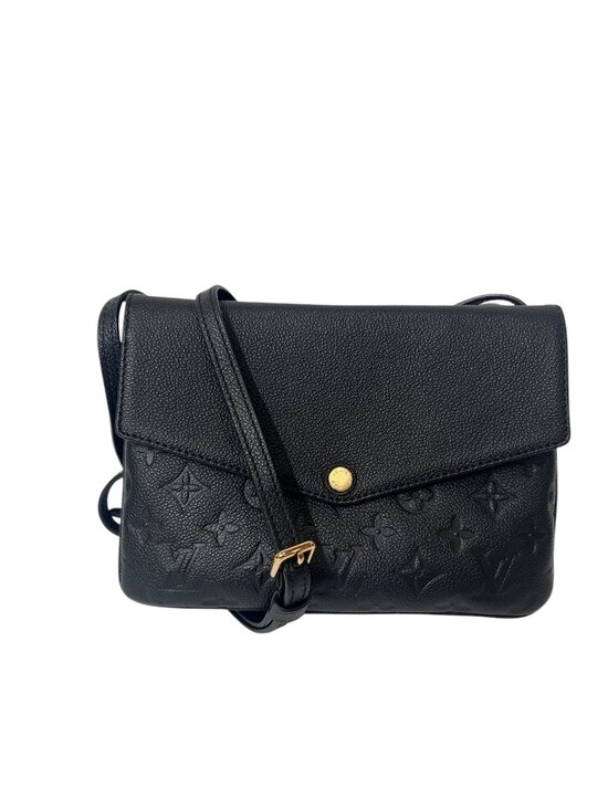 Louis Vuitton Handbags - $1440 Louis Vuitton Black Embossed Empreinte Twice Leather Crossbody Bag